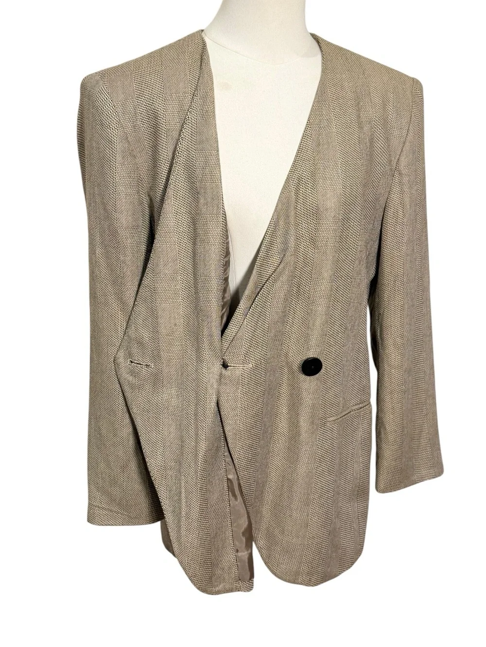 Christian Dior Vintage 80s 90s Asymmetric Wrap Power Blazer Size 12